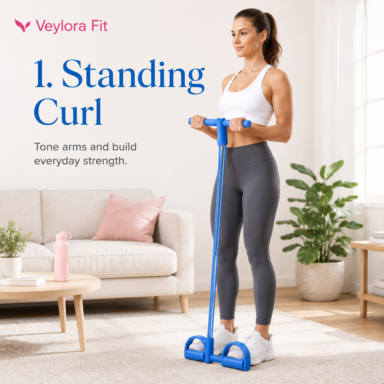 Standing curl with the FlexTone resistance trainer